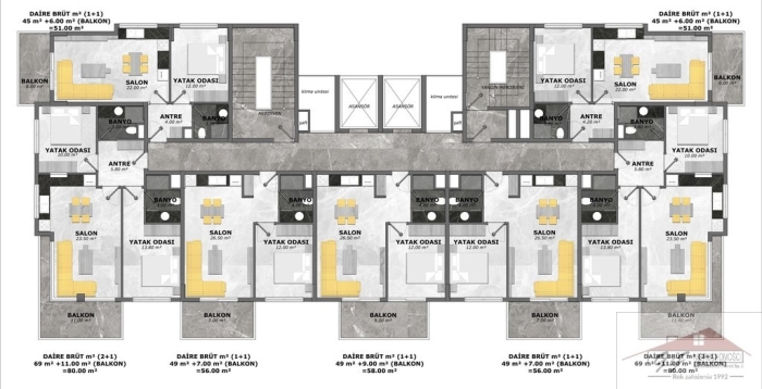 Wohnung zum Verkauf mit einer Fläche von 53 m2