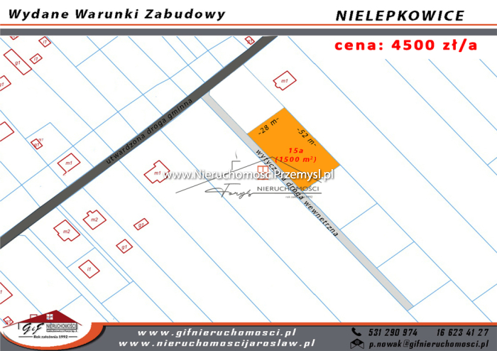 Land for sale with the area of 1000 m2