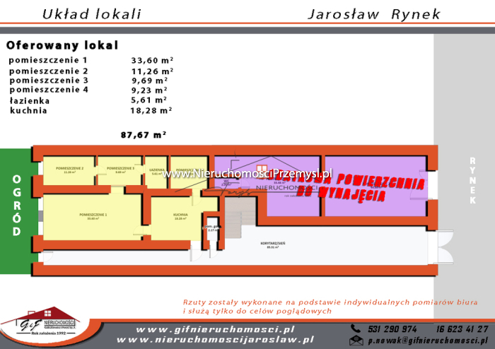 Commercial facility for rent with the area of 88 m2