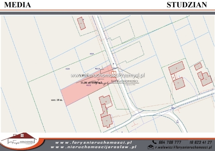 Land for sale with the area of 1186 m2