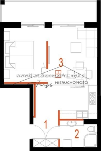 Apartment for sale with the area of 41 m2