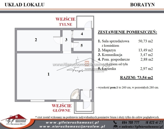 Commercial facility for sale with the area of 74 m2