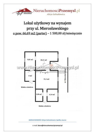 Commercial facility for rent with the area of 71 m2